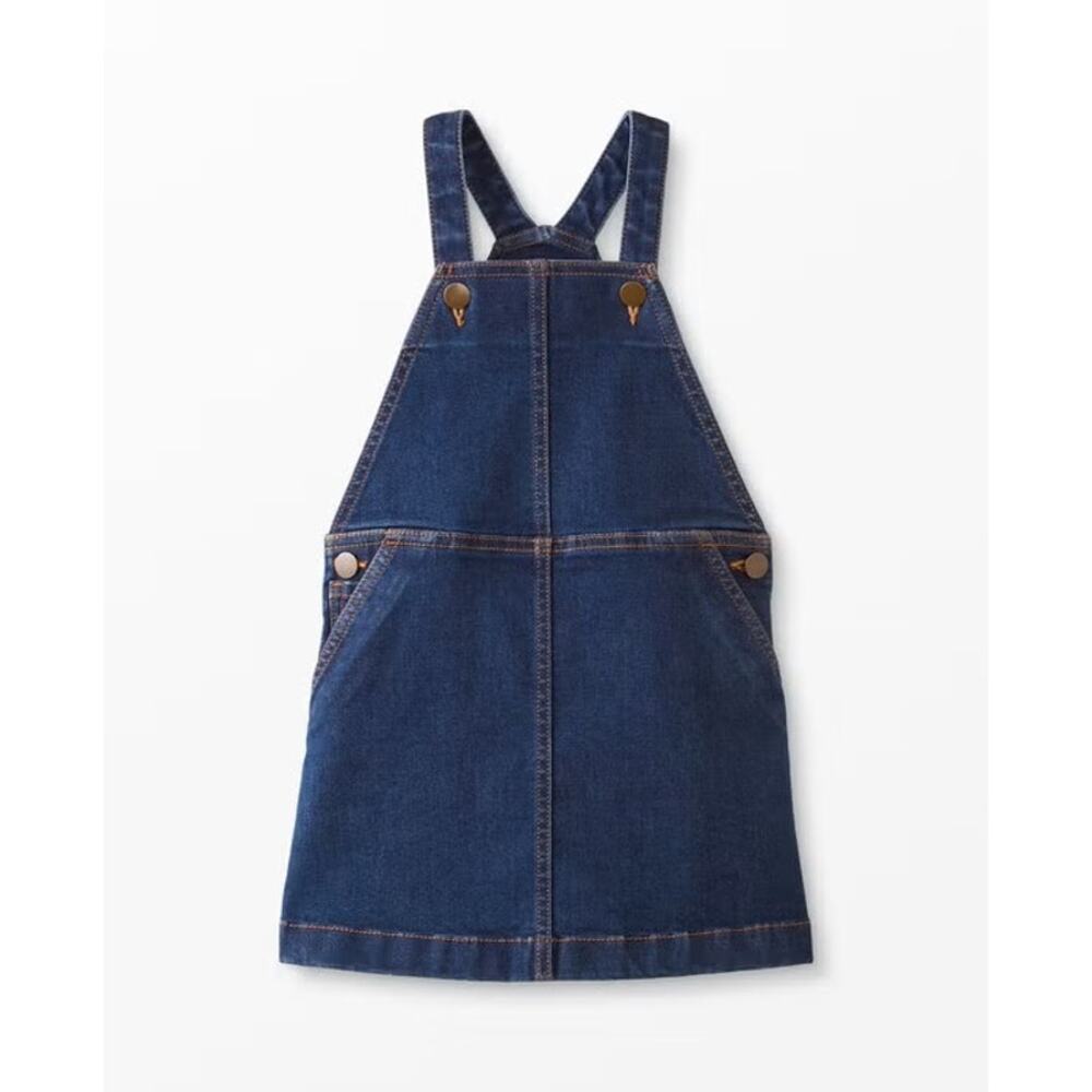 Hanna Andersson Girls' Dark Denim Jumper Dress Size 8
